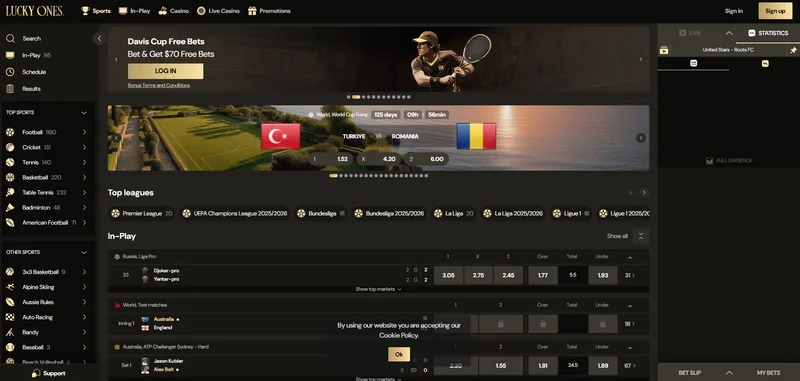 Lucky Ones Casino mobile gaming interface